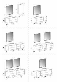 Тумба под раковину Cezares 70x48 Bianco Opaco Bellagio 54714